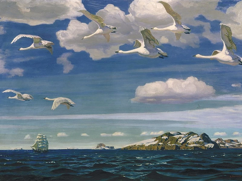 1840-Arkady Alexandrovich Rylov - In Alto Azzurro, 1918